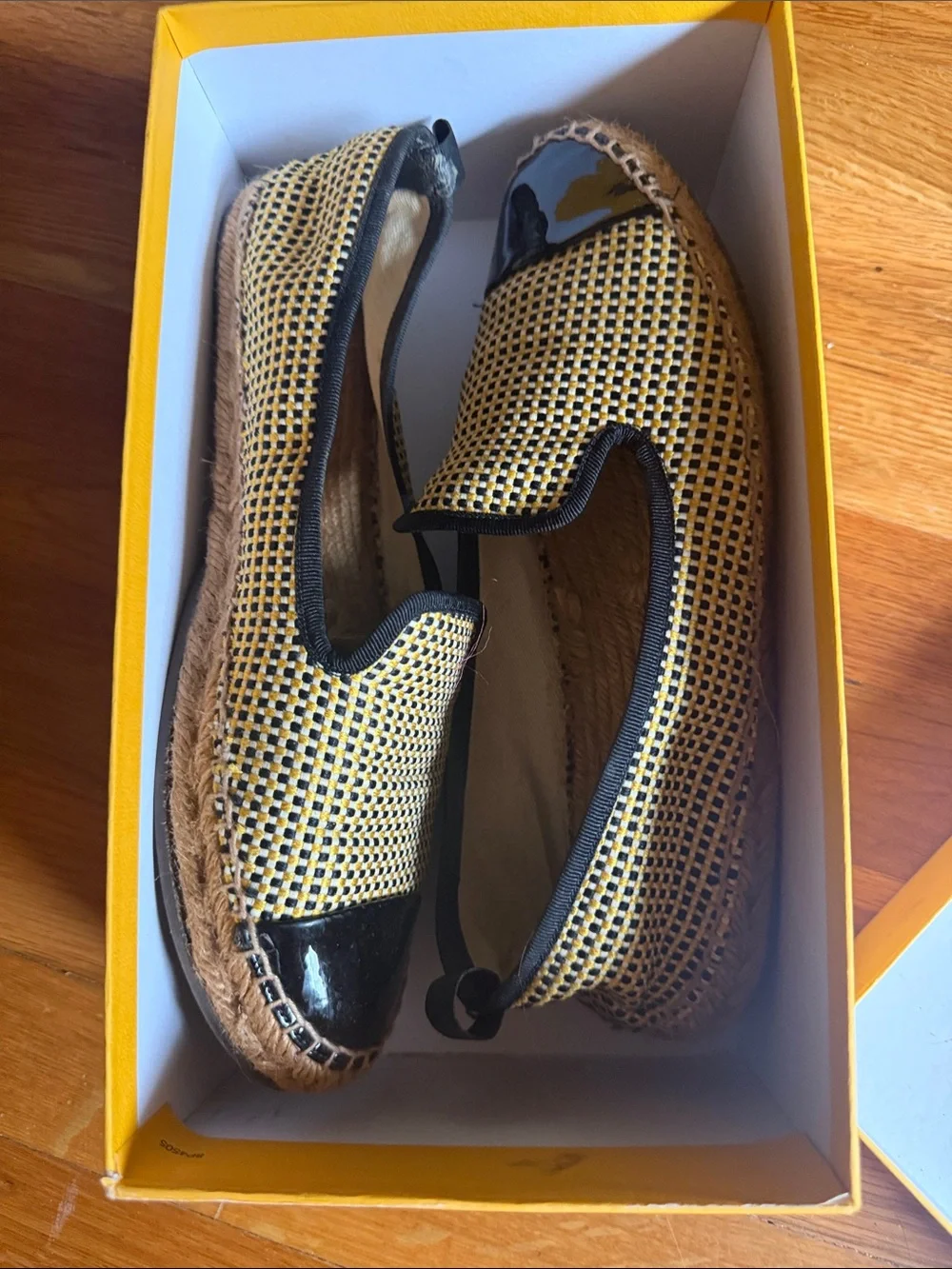 Fendi Black and Yellow Espadrilles